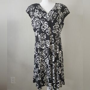 Jones Studio Black and White Asymmetrical Dress